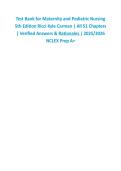 Test Bank for Maternity and Pediatric Nursing &NewLine;5th Edition Ricci Kyle Carman &vert; All 51 Chapters &NewLine;&vert; Verified Answers & Rationales &vert; 2025&sol;2026 &NewLine;NCLEX Prep A&plus; 