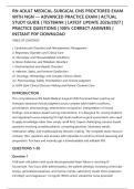 RN ADULT MEDICAL-SURGICAL CMS PROCTORED EXAM&NewLine;WITH NGN &mdash; ADVANCED PRACTICE EXAM &vert; ACTUAL&NewLine;STUDY GUIDE &vert; TESTBANK &vert; LATEST UPDATE 2026&sol;2027 &vert;&NewLine;PRACTICE QUESTIONS &vert; 100&percnt; CORRECT ANSWERS &vert;&NewLine;INSTANT PDF DOWNLOAD