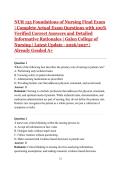 NUR 155 Foundations of Nursing Final Exam &vert; Complete Actual Exam Questions with 100&percnt; Verified Correct Answers and Detailed Rationales &vert; Galen College of Nursing &vert; Latest Update - 2026&sol;2027 &vert; Already Graded A&plus;
