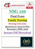 NSG 526 Final Exam PDF &vert; 2026 Family Nursing Q&A &vert; Herzing Nursing