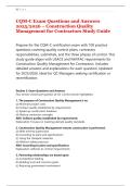 CQM-C Exam Questions and Answers &NewLine;2025&sol;2026 &ndash; Construction Quality &NewLine;Management for Contractors Study Guide