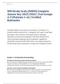 NIH Stroke Scale &lpar;NIHSS&rpar; Complete &NewLine;Answer Key 2025&sol;2026 &vert; Test Groups &NewLine;A&ndash;F &lpar;Patients 1&ndash;6&rpar; &vert; Verified &NewLine;Rationales
