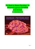 Test Bank for Human Physiology&colon; An Integrated Approach&comma; 9th Edition by Dee Unglaub Silverthorn &vert; ISBN 9780135314456 &vert; Chapters 1&ndash;26
