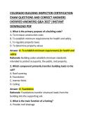 COLORADO BUILDING INSPECTOR CERTIFICATION EXAM &ndash; QUESTIONS AND CORRECT ANSWERS &vert; PRACTICE TEST & STUDY GUIDE