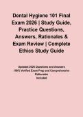 Dental Hygiene 101 Final Exam 2026 &vert; Study Guide&comma; Practice Questions&comma; Answers&comma; Rationales & Exam Review