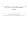 NIH Stroke Scale &mdash; All Test Groups A&ndash;F &lpar;Patients 1&ndash;6&rpar; &NewLine;Complete Practice Questions&comma; Scoring Answers & Detailed Rationales