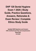 DHP 120 Dental Hygiene Exam 1 2026 &vert; Study Guide&comma; Practice Questions&comma; Answers&comma; Rationales & Exam Review