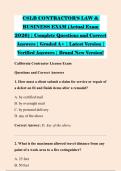 CSLB CONTRACTOR'S LAW & &NewLine;BUSINESS EXAM &lpar;Actual Exam &NewLine;2026&rpar; &vert; Complete Questions and Correct &NewLine;Answers &vert; Graded A&plus; &vert; Latest Version &vert; &NewLine;Verified Answers &vert; Brand New Version&excl;