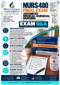 West Coast University NURS 480 Exams 1&ndash;3 &plus; Final Bundle &vert; Advanced Medical-Surgical Nursing &vert; 2026&sol;2027