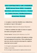 CSLB CONTRACTOR'S LAW & BUSINESS &NewLine;EXAM &lpar;Actual Exam 2026&rpar; &vert; Complete &NewLine;Questions and Correct Answers &vert; Graded &NewLine;A&plus; &vert; Latest Version &vert; Verified Answers &vert; &NewLine;Brand New Version&excl; 