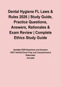 Dental Hygiene FL Laws & Rules 2026 &vert; Study Guide&comma; Practice Questions&comma; Answers&comma; Rationales & Exam Review