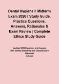 Dental Hygiene II Midterm Exam 2026 &vert; Study Guide&comma; Practice Questions&comma; Answers&comma; Rationales & Exam Review