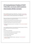 ATI Comprehensive Exit Exam&colon; 180  &NewLine;Questions & Answers 2026 Written &NewLine;Correctly 