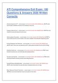 ATI Comprehensive Exit Exam&colon; 180  &NewLine;Questions & Answers 2026 Written &NewLine;Correctly 