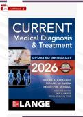 Test Bank &ndash; Current Medical Diagnosis & Treatment 2023 &lpar;62nd Ed&period;&rpar; &vert; Verified PDF &vert; 42 Chapters Complete &plus; Rationales