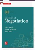Test Bank &ndash; Essentials of Negotiation 7th Ed&period; &lpar;Lewicki & Barry&rpar; &vert; Verified PDF &vert; 12 Chapters Complete &plus; Rationales