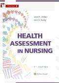 Test Bank &ndash; Health Assessment in Nursing 7th Ed&period; &lpar;Weber&rpar; &vert; Verified PDF &vert; 34 Chapters Complete &plus; Rationales