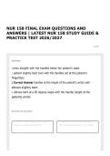 NUR 158 FINAL EXAM QUESTIONS AND ANSWERS &vert; LATEST NUR 158 STUDY GUIDE & PRACTICE TEST 2026&sol;2027