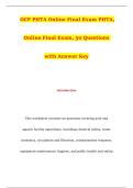 OCP PHTA Online Final Exam PHTA&comma; Online Final Exam&comma; 50 Questions with Answer Key