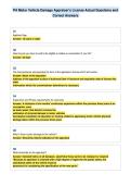 PA Motor Vehicle Damage Appraiser's License Actual Questions and&NewLine;Correct Answers