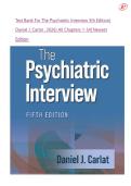 Test Bank For The Psychiatric Interview 5th Edition&lpar; Daniel J&period; Carlat &comma; 2026&rpar; All Chapters 1-34&vert; Newest Edition&vert;Ace your exam on your first attempt&excl;&excl;&excl;