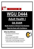 WGU D444 Adult Health I OA Study Guide & Clinical Prioritization &lpar;2026&rpar; &vert; Guarantee Pass