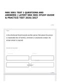 NSG 3001 TEST 1 QUESTIONS AND ANSWERS &vert; LATEST NSG 3001 STUDY GUIDE & PRACTICE TEST 2026&sol;2027