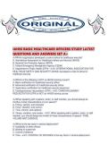 IAHSS BASIC HEALTHCARE OFFICERS STUDY LATEST QUESTIONS AND ANSWERS SET A&period;pd