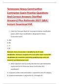 Tennessee Heavy Construction &NewLine;Contractor Exam Practice Questions &NewLine;And Correct Answers &lpar;Verified &NewLine;Answers&rpar; Plus Rationale 2027 Q&A&vert; &NewLine;Instant Download Pdf&period;