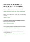 WRT CERTIFICATION EXAM II ACTUAL&NewLine;QUESTIONS AND CORRECT ANSWERS