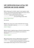 WRT CERTIFICATION EXAM II ACTUAL TEST&NewLine;QUESTIONS AND SOLVED ANSWERS