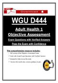 Pass WGU D444 OA Adult Health I Exam &lpar;2026&rpar; &ndash; Actual Questions & Study Guides &vert; Guarantee Pass