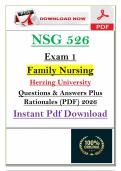 NSG 526 Exam 1 PDF &vert; 2026 Family Nursing Q&A &vert; Herzing University