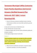 Tennessee Municipal Utility Contractor &NewLine;Exam Practice Questions And Correct &NewLine;Answers &lpar;Verified Answers&rpar; Plus &NewLine;Rationale 2027 Q&A&vert; Instant &NewLine;Download Pdf