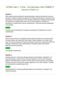 LETRS Units 1 - 4 Post - Test Questions with CORRECT&NewLine;Answers &lpar;Grade A&plus;&rpar;