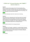 LETRS Unit 1 Assessment Questions with CORRECT&NewLine;Answers &lpar;Grade A&plus;&rpar;
