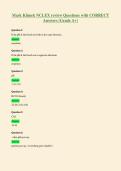 Mark Klimek NCLEX review Questions with CORRECT&NewLine;Answers &lpar;Grade A&plus;&rpar;