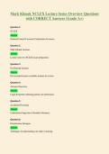 Mark Klimek NCLEX Lecture Series Overview Questions&NewLine;with CORRECT Answers &lpar;Grade A&plus;&rpar;
