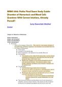 NRMS 5190&colon; Patho Final Exam Study Guide&colon; &NewLine;Disorders of Hemostasis and Blood Cells &NewLine;Questions With Correct Solutions&comma; Already &NewLine;Passed&excl;&excl;