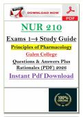 GCN NUR 210 Pharmacology Exams 1-4 &lpar;PDF&rpar; &vert; 2026 Q&A &vert; Exam Prep Bundle &vert; Rated A&plus;  &vert; Study Guide 