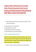 Virginia Water Well Systems Provider &NewLine;Exam Practice Questions And Correct &NewLine;Answers &lpar;Verified Answers&rpar; Plus Rationale &NewLine;2027 Q&A&vert; Instant Download Pdf&period;