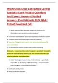 Washington Cross-Connection Control &NewLine;Specialist Exam Practice Questions &NewLine;And Correct Answers &lpar;Verified &NewLine;Answers&rpar; Plus Rationale 2027 Q&A&vert; &NewLine;Instant Download Pdf