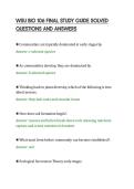 WSU BIO 106 FINAL STUDY GUIDE SOLVED&NewLine;QUESTIONS AND ANSWERS