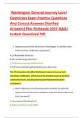 Washington General Journey Level &NewLine;Electrician Exam Practice Questions &NewLine;And Correct Answers &lpar;Verified &NewLine;Answers&rpar; Plus Rationale 2027 Q&A&vert; &NewLine;Instant Download Pdf