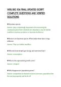WSU BIO 106 FINAL UPDATED SCRIPT&NewLine;COMPLETE QUESTIONS AND VERIFIED&NewLine;SOLUTIONS&NewLine;