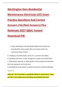 Washington Non-Residential &NewLine;Maintenance Electrician &lpar;07&rpar; Exam &NewLine;Practice Questions And Correct &NewLine;Answers &lpar;Verified Answers&rpar; Plus &NewLine;Rationale 2027 Q&A&vert; Instant &NewLine;Download Pdf&period;