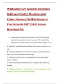 Washington Sign Specialty Electrician &NewLine;&lpar;04&rpar; Exam Practice Questions And &NewLine;Correct Answers &lpar;Verified Answers&rpar; &NewLine;Plus Rationale 2027 Q&A&vert; Instant &NewLine;Download Pdf&period;