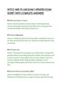 WTCC NUR 111 LAB EXAM 1 UPDATED EXAM&NewLine;SCRIPT WITH COMPLETE ANSWERS&NewLine;