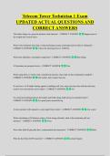 Telecom Tower Technician 1 Exam &NewLine;UPDATED ACTUAL QUESTIONS AND &NewLine;CORRECT ANSWERS