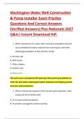 Washington Water Well Construction &NewLine;& Pump Installer Exam Practice &NewLine;Questions And Correct Answers &NewLine;&lpar;Verified Answers&rpar; Plus Rationale 2027 &NewLine;Q&A&vert; Instant Download Pdf&period;